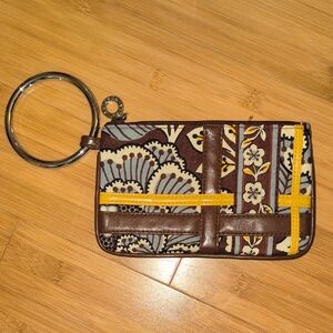 Vera Bradley Retired Slate Blooms Wristlet with Ring Handle
